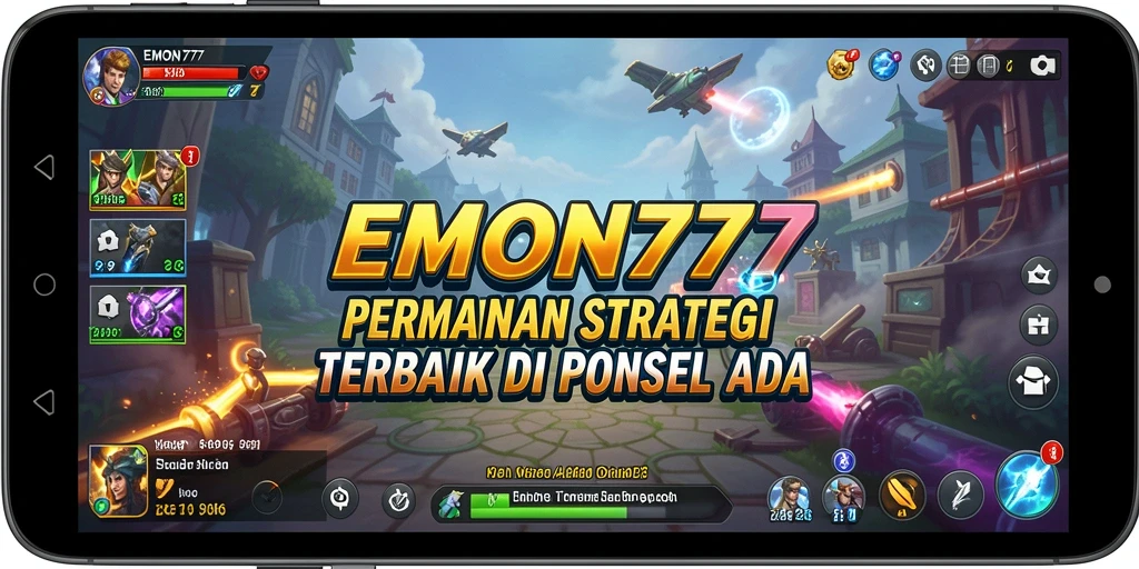 Screenshot gameplay EMON777 yang menampilkan pertempuran strategi yang intens.