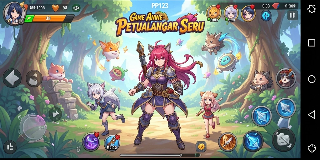 Tampilan gameplay PP123 yang menakjubkan dengan karakter Anime.