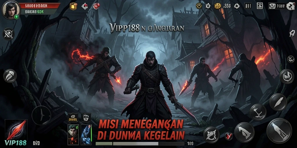 Tangkapan layar gameplay mencekam dari VIP188 yang memperlihatkan suasana Horror.